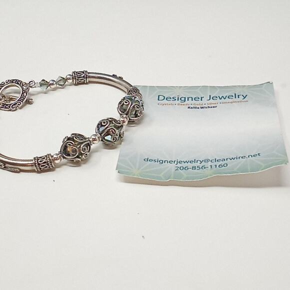 Kellie Wichser Women's Silver 3 Bead Bracelet - Picture 11 of 11